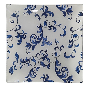 узоры блюдо квадратное 20см, стекло интернет-магазин «Барс»