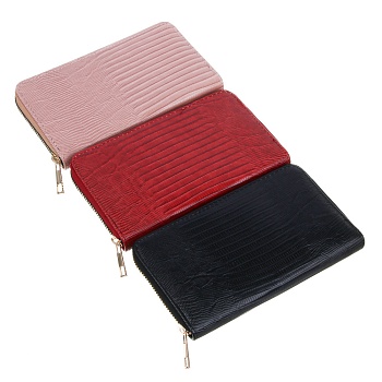 юl версиамо кошелек женский для карт, купюр и монет на молнии, пу, 19х9,5х2см, 3 цвета