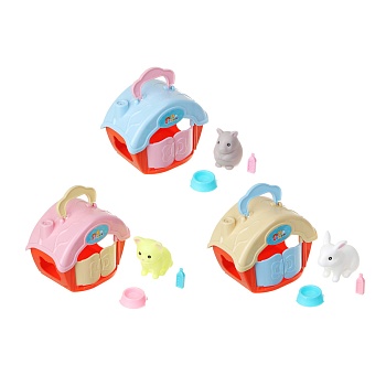 игроленд питомец в будке, 6 пр., pvc, pp, 11х8,2х6см