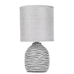 светильник переносной настольный by мадрид, 25 см, е14, 40 вт, 230 в, керамика, текстиль, серый от магазина Барс