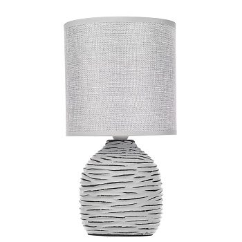 светильник переносной настольный by мадрид, 25 см, е14, 40 вт, 230 в, керамика, текстиль, серый от магазина Барс