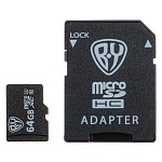 by флеш-карта памяти microsd 64gb, 10 класс с адаптером sd от магазина Барс