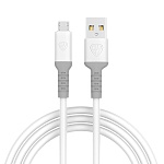 by кабель для зарядки powerful micro usb, 1м, 3a, qc 3.0, силиконовая оплетка, белый от магазина Барс