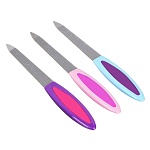 юниlook пилка для ногтей алмазная 2-х сторонняя, 180/180 грит, сталь, пластик, резина, 13см, 3 цвета