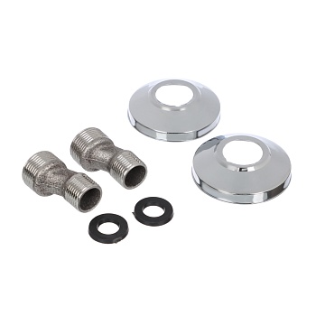 набор эксцентриков для смесителя, с отражателями, прокладками, нерж. сталь, 2 шт., хром