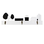 ключница открытого типа, 3 крючка, 42x12см, мдф, металл