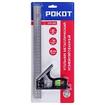 угольник металлический комбинированный с уровнем, 300 мм