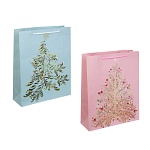 пакет подарочный бумажный тм сноу бум 26x32x9 см, 2 дизайна