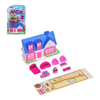 игроленд домик с мебелью, pp, 19х4х24,9 см, 2 дизайна