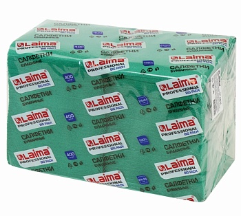 салфетка бумажная 24х24см.лайма 400шт/уп. зеленые, 100% целлюлоза от магазина Барс