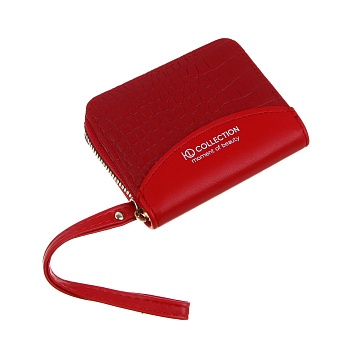 юl кошелек женский мини для карт, купюр и монет на молнии, пу, 11х8,5х2см,красный,мп-4