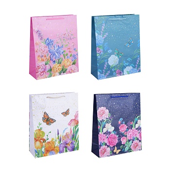 пакет подарочный бумажный тм ladecor, l 26x32x10 см, 4 дизайна, нежность