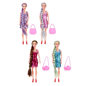 игроленд кукла с длинными волосами, pp, pvc, 10х5х32,5 см, 4 диз.