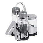 vetta набор для соли, перца и горчицы с салфетницей "комфорт", h13см, нерж. сталь, стекло интернет-магазин «Барс»