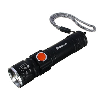 ермак фонарь, xpe, 1000 мач, 10x2x2см, 4 режима, пластик, металл, с usb штекером, фокусировка