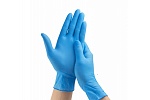 перчатки нитриловые 50пар/уп. неопудренные,голубые 
