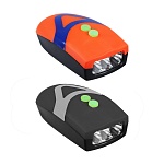 silapro фара-гудок велосипедная 3 режима, 3led, 3xааа, пластик