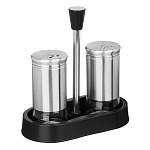 satoshi набор для соли и перца 2шт. 16.6x8.5x17.5см, стекло, нерж.сталь, пластик, цвет серебро интернет-магазин «Барс»