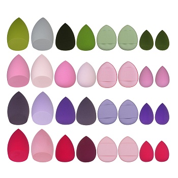 юниlook спонжи косметические 8 шт в банке, пу, 3-6см, 4 сочетания цветов