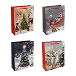 пакет тм сноу бум подарочный, 26x32x10см, бумага, 4 дизайна