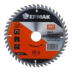 ермак диск пильный по дереву 200х32-30-20-16 z48,чистый рез