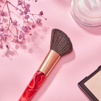 юниlook кисть для хайлайтера, акрил, металл, ворс нейлон, 17,6см, красный