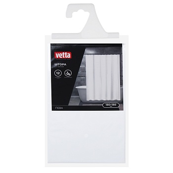 vetta шторка для ванной, пева, 80 г/м2, 180x180см, однотон. белый, 611 от магазина Барс