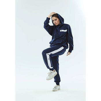 by krl толстовка женская, хлопок / синтетические волокна, цвет темно-синий, размер s