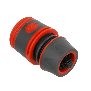 inbloom prof+ коннектор быстросъемный для шланга 1/2 с аквастопом, обрезиненное покрытие abs от магазина Барс