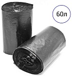 мешок мусорный пнд 60л, 600*800 мм, 25мкм, черный (30шт/рул)