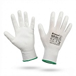 перчатки нейлоновые gward white с полиуретановым покрытием белые (m/8) 12/240 