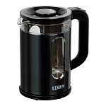 leben чайник электрический 1,8л, 1500вт, стеклянная колба, металл, пластик, серый интернет-магазин «Барс»