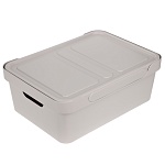 ящик с крышкой универсальный luxe, 380х276х140мм, 12л, светло-бежевый от магазина Барс