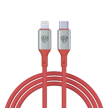 by кабель для зарядки space cable pro type-c - ip, 2.4а, 1м, быстрая зарядка, штекер металл, красный от магазина Барс