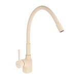 rain смеситель для кухни алмаз, высокий излив, картридж 35мм, гайка, латунь, бежевый