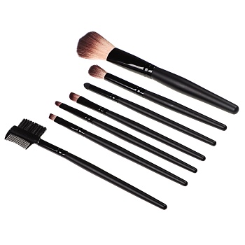 юниlook набор кистей для макияжа 7шт професс., дерево, синтетич.нейлон, 15см, черный, 26905-26