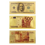 конверт для денег 9x18см, золотой, пластик, 3 дизайна, 521054/079