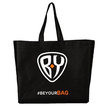 by сумка-шоппер 40х45х16см (шелкография), спанбонд черный от магазина Барс