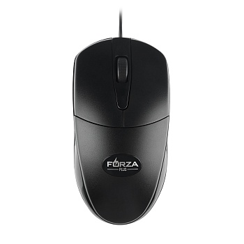 forza компьютерная мышь проводная silent, 1000dpi, бесшумный клик, длина провода 160см, чёрный от магазина Барс