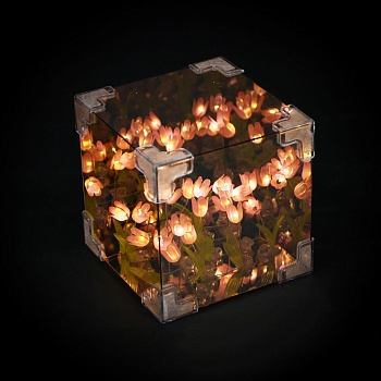 ночник 3d с тюльпанами, 10х10см, пластик, 3хag13, 3 вида