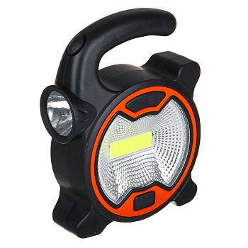 ермак фонарь рабочий, 2 режима: 1 led, 1 cob, 5вт, 3xaa