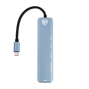 by usb-концентратор 7 в 1, usb-c input 65 w, hdmi 4k, usb-a 3.0, usb-a 2.0, usb-c, micro-sd, sd от магазина Барс