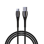 by кабель для зарядки богатырь type-c, 1м, быстрая зарядка qc3.0, штекер металл, черный от магазина Барс