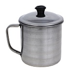 руссо туристо кружка туристическая с крышкой 0,22л., 9x8,8 см, 410-я нерж.сталь