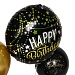 Набор воздушных шаров тм Fntastic 6 шт с подставкой, фольга, пластик, картон, "Happy Birthday", черн