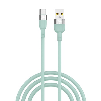 всёгазин кабель для зарядки live type-c, 1м, быстрая зарядка 3а, qc, pd 20w, силикон, салатовый от магазина Барс