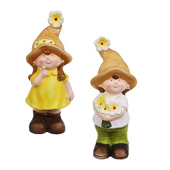 фигурка садовая "мальчик/девочка" тм inbloom, 10x10x25см, глина от магазина Барс