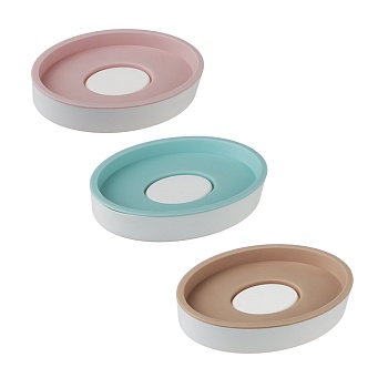 мыльница овальная тм vetta, пластик, 12х8,5см, 3 цвета от магазина Барс