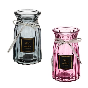 ваза, 18x10 см, стекло, 2 дизайна, арт.07-2