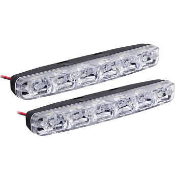 new galaxy дневные ходовые огни, led 6шт., пласт. корп., 155мм, 12v, белый, 2шт.